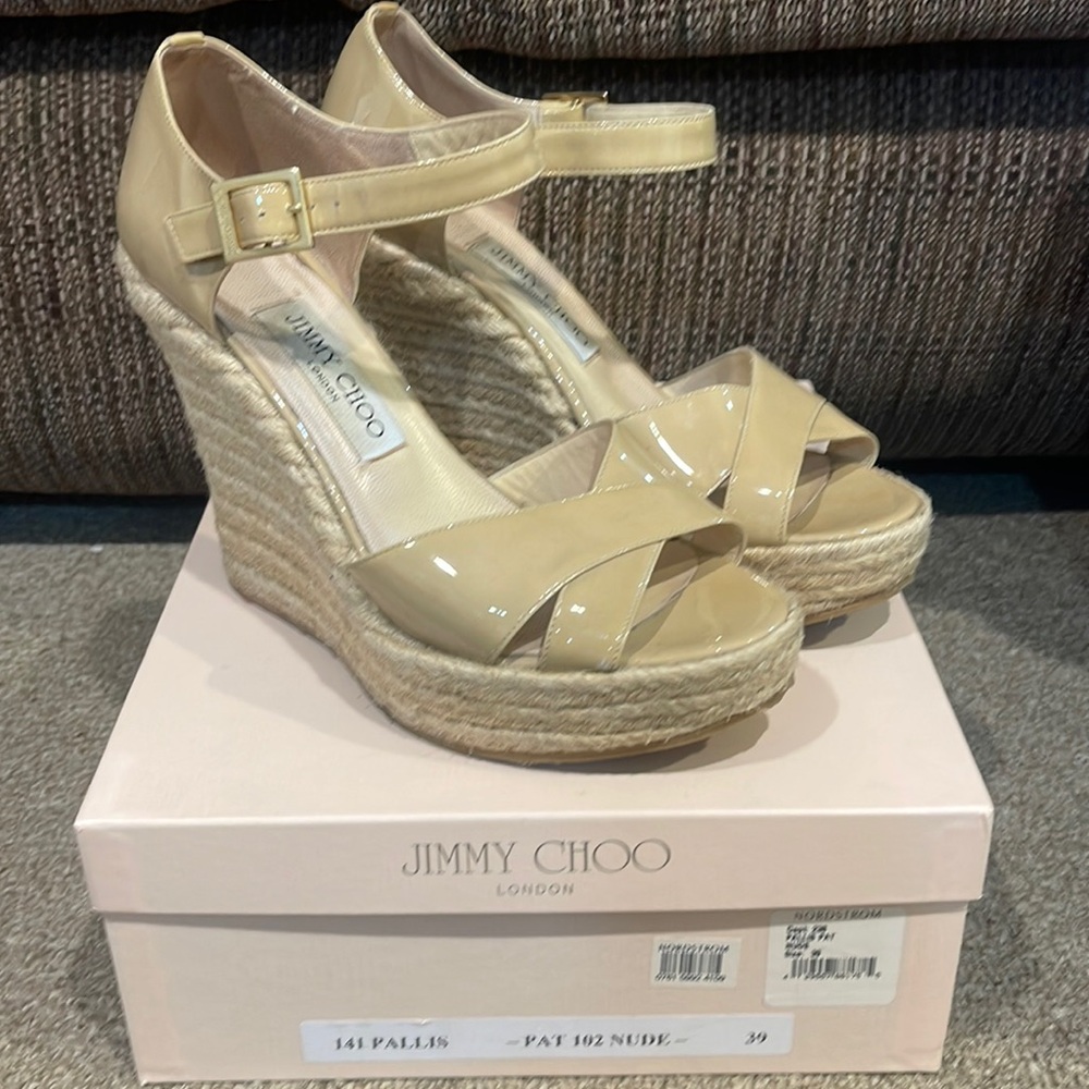 Jimmy choo nude wedge